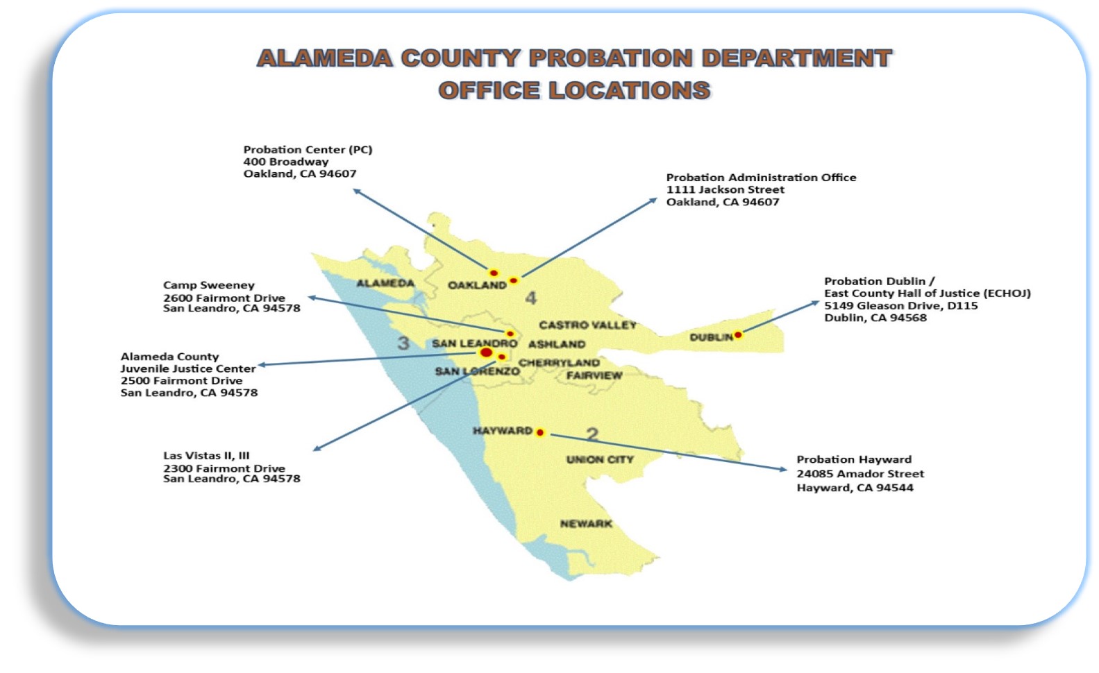 Alameda County Probation Department Office Locations